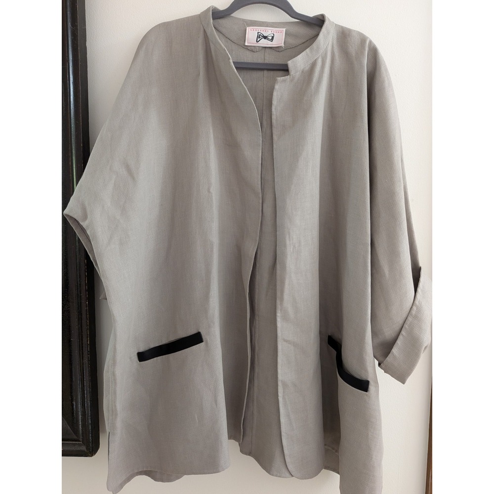 VINTAGE 1960'S Early 70's GEOFFREY BEENE Saks Fifth Avenue Linen evening COAT XL